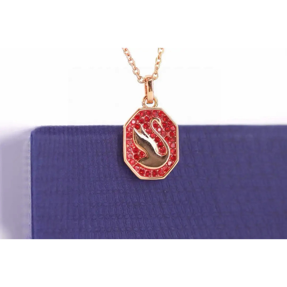 Swarovski Octagonal Red Swan Collarbone Necklace
